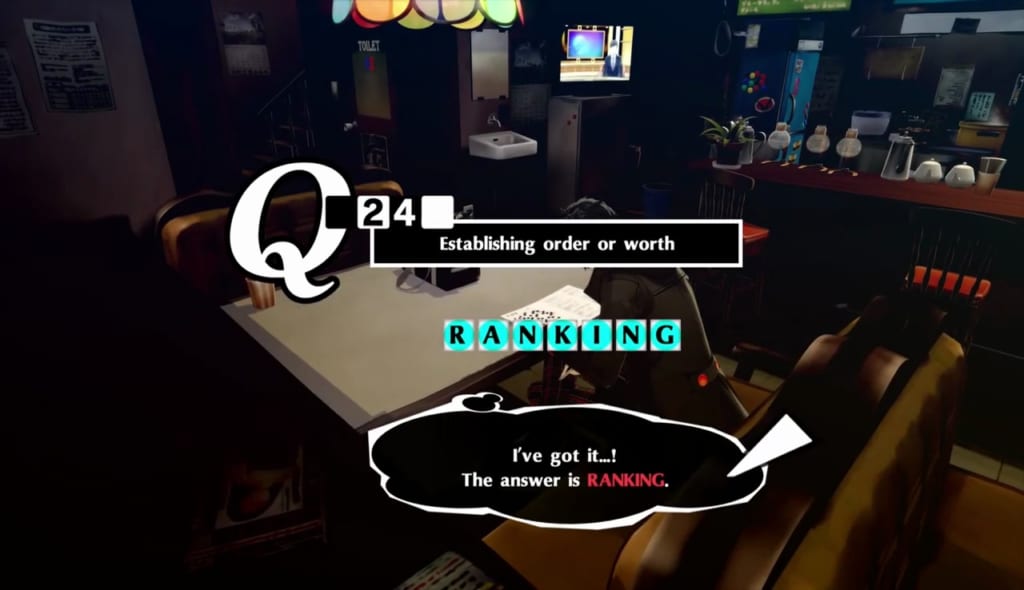 Persona 5 Royal - Crossword Puzzle Answer 9/28