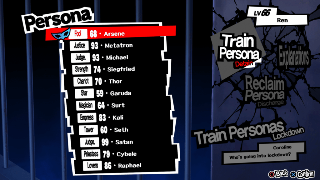 Persona 5 - Persona Lockdown Selecting from Persona Stock