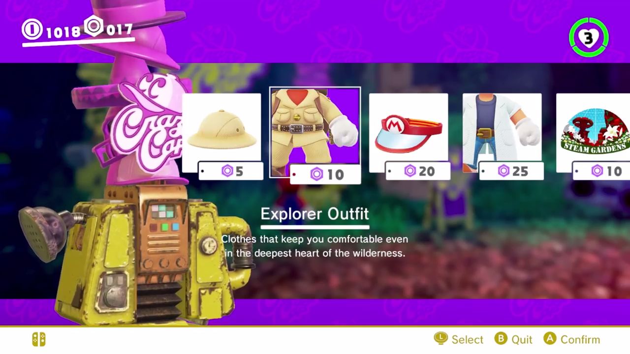 Super Mario Odyssey Outfits list - outfit prices and how to unlock