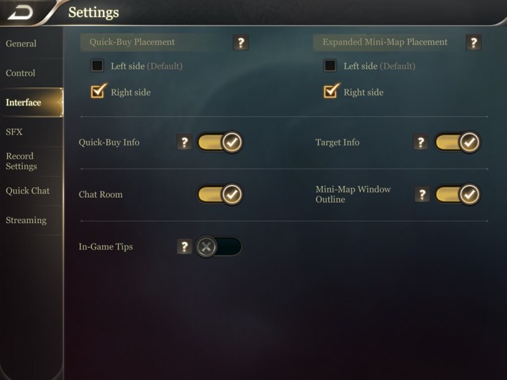 Arena of Valor Recommended Settings 1