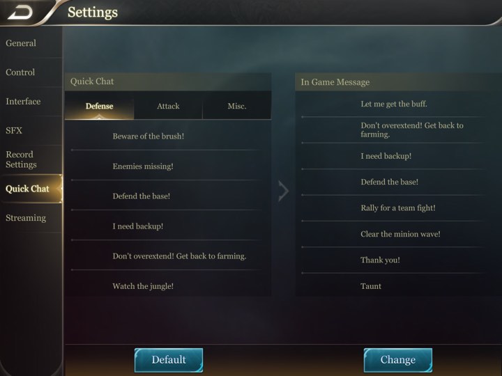 Arena of Valor Recommended Settings 2