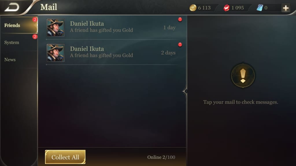 Arena of Valor Mail
