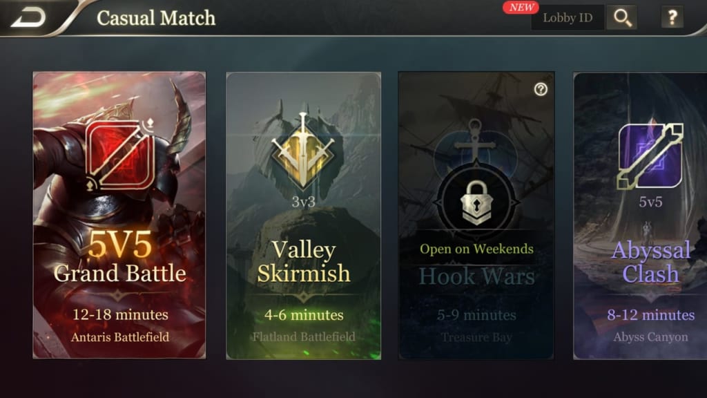 Arena of Valor Match Types