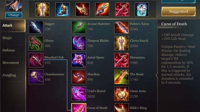 Arena of Valor Item Builds Overview