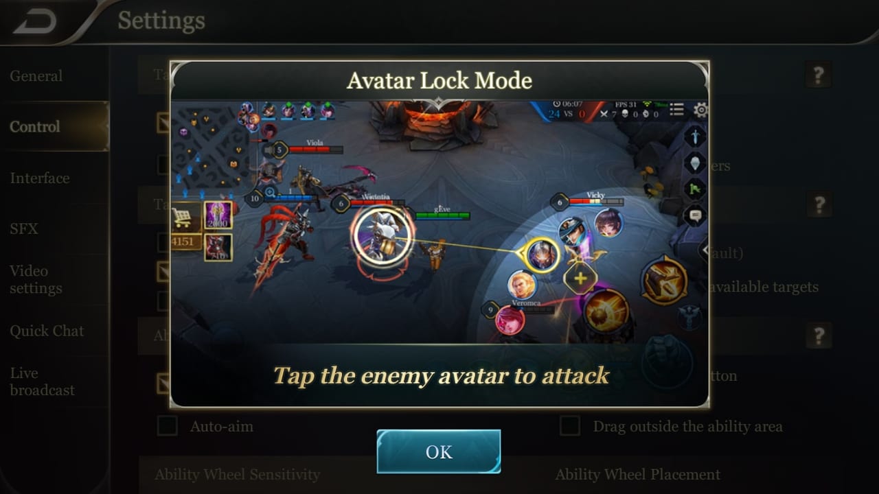 Arena of Valor Avatar Lock Mode