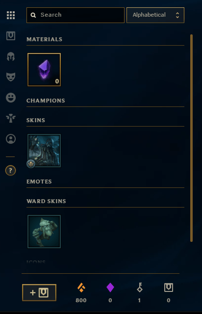 league of legends loot page