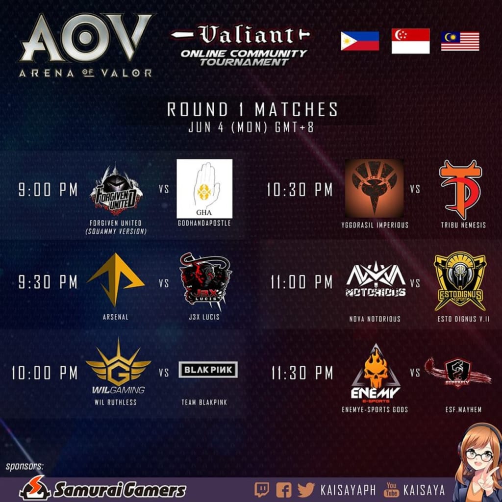Week 1 AOV Valiant Online Community Tournament