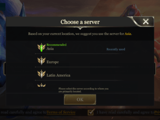 Arena of Valor Asia Server selection