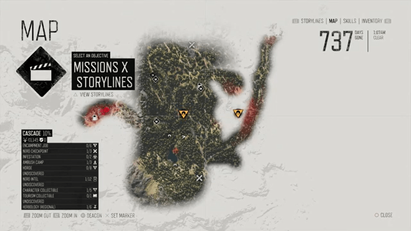 Days Gone Interactive Map