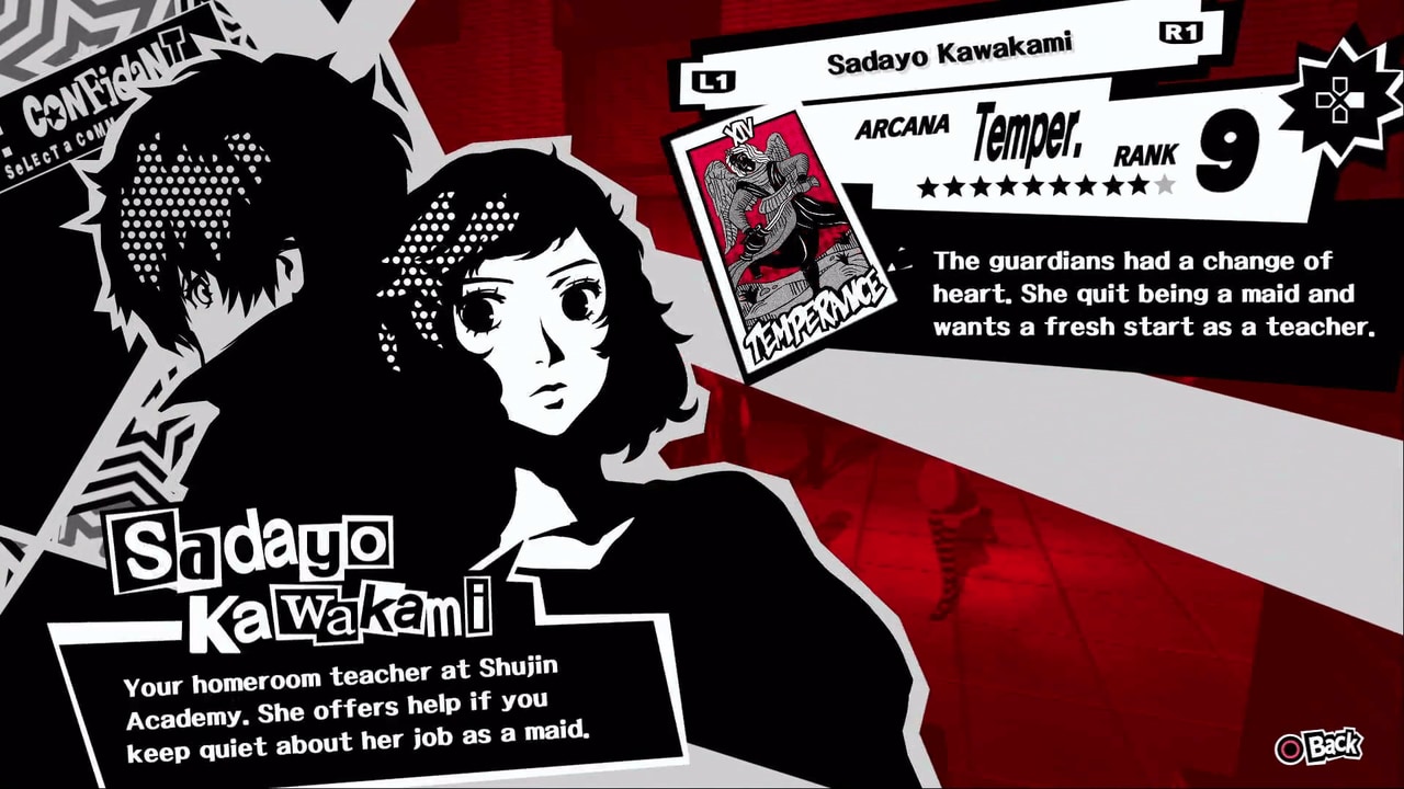 Persona 5 Royal Confidant Guide: Temperance - Sadayo Kawakami