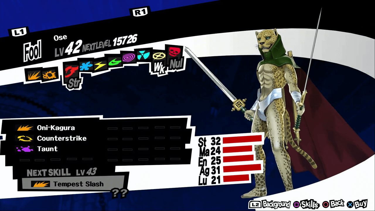 Persona 5 / Persona 5 Royal - Ose Persona Stats and Skills – SAMURAI GAMERS