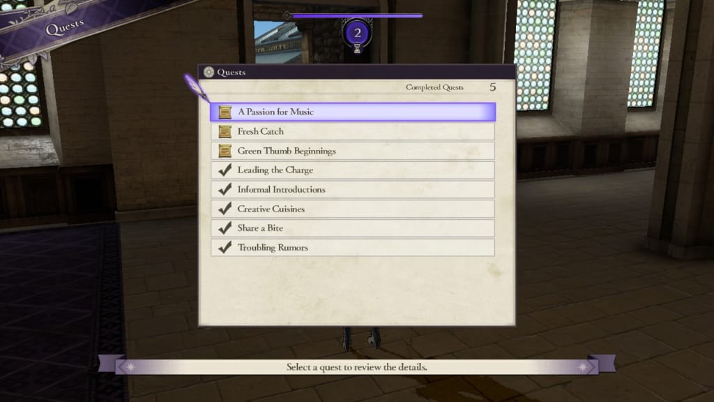 Fire Emblem: Three Houses - Quests Display (Menu Guide)