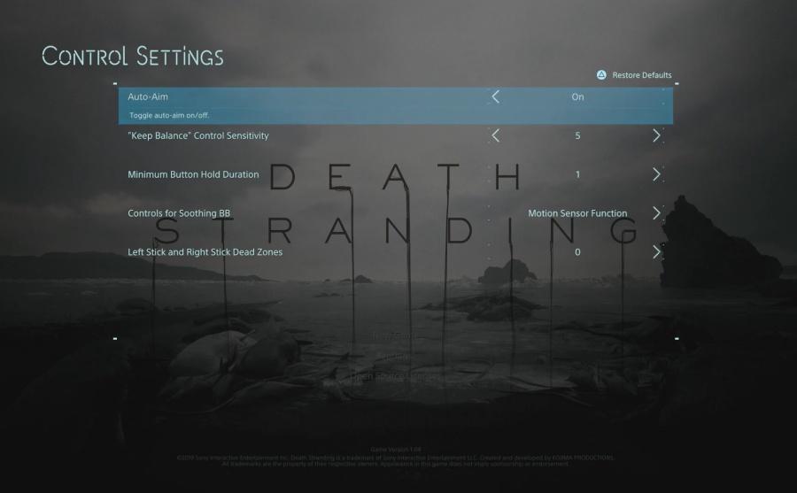 Death Stranding - Game Controls and Settings
