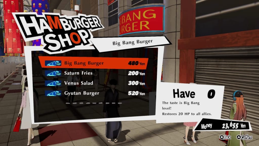 Persona 5 Strikers - Sendai Arcade City Big Bang Burger
