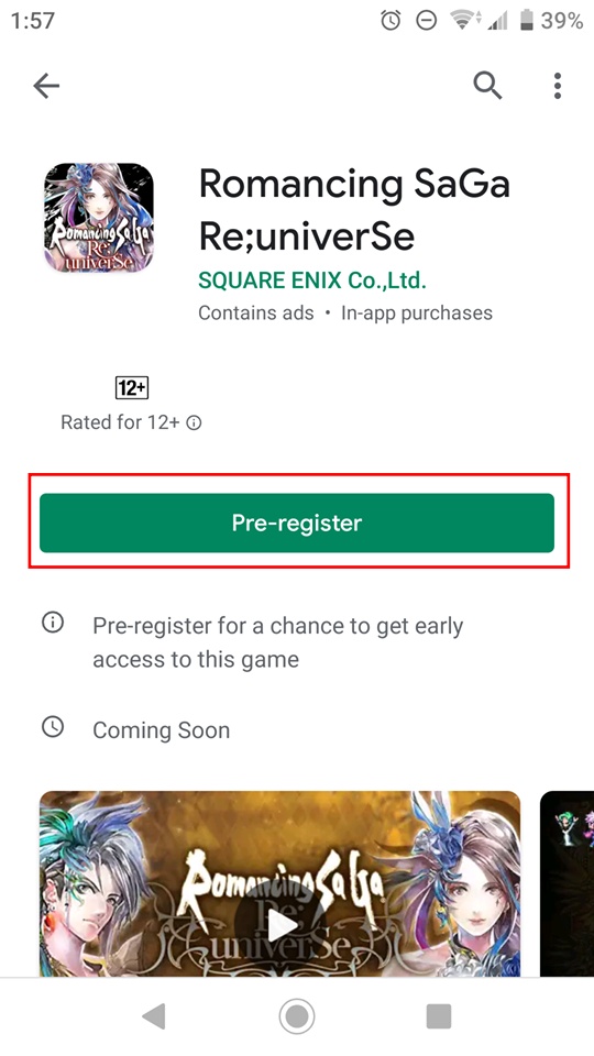Romancing Saga Re Universe - Android Pre Register
