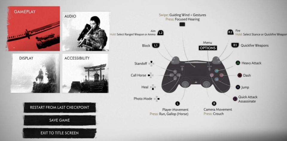 Ghost of Tsushima - Game Controls