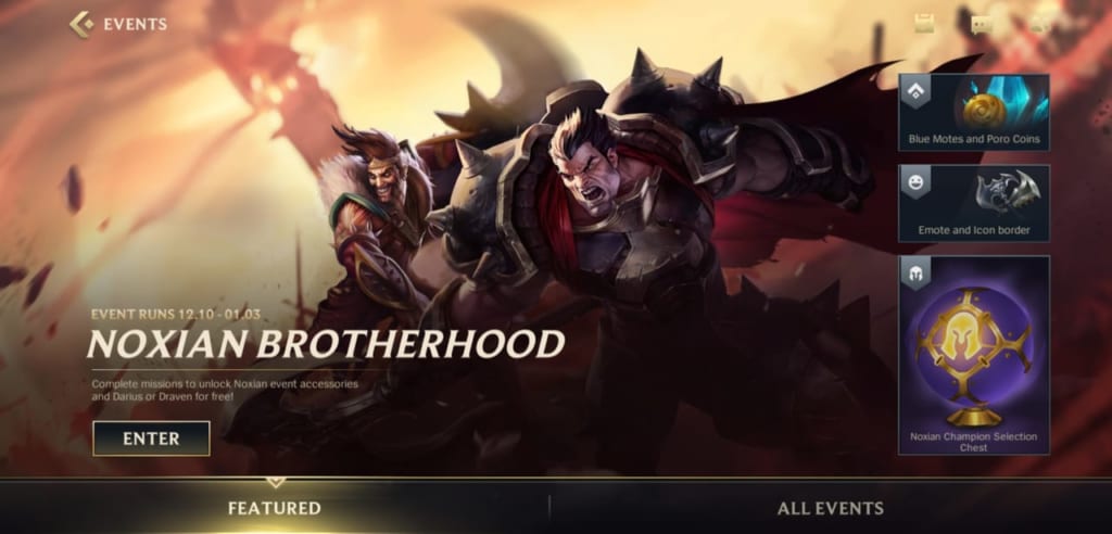 League of Legends: Wild Rift - Noxian Brotherhood Event