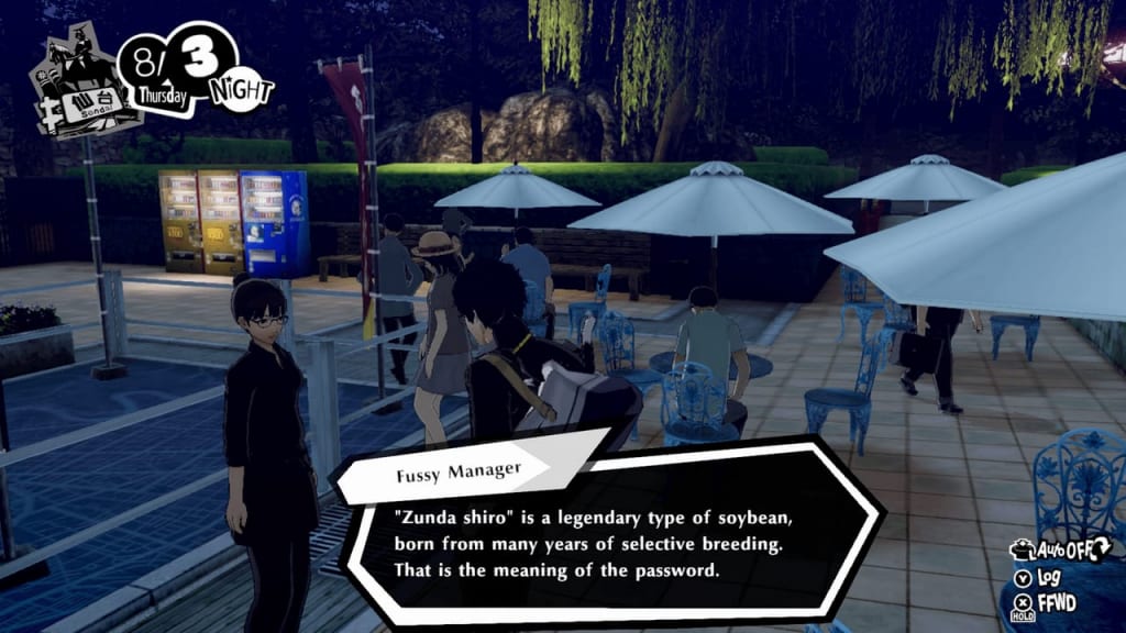 Persona 5 Strikers - Lending a Paw Request Mt. Aoba Park Fussy Manager Location