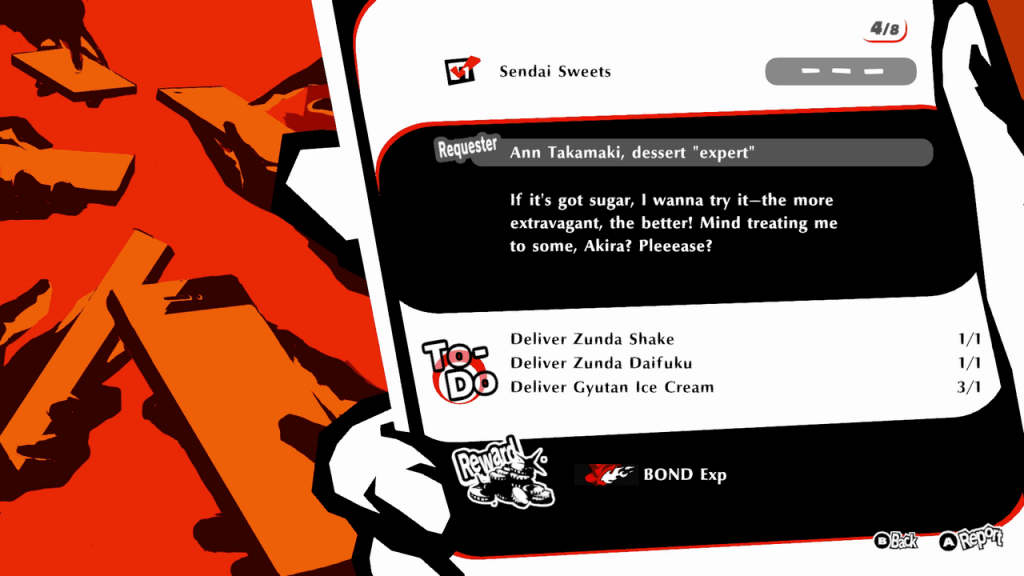 Persona 5 Strikers - Sendai Sweets Request Details