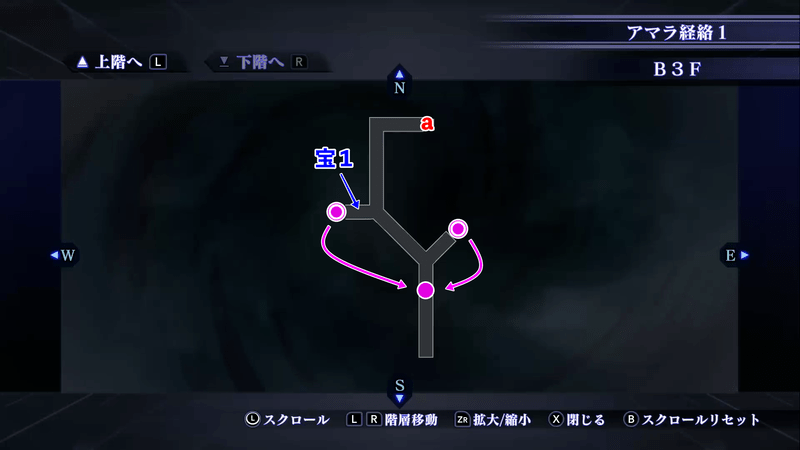Shin Megami Tensei III: Nocturne HD Remaster - Amala Network B3F Map