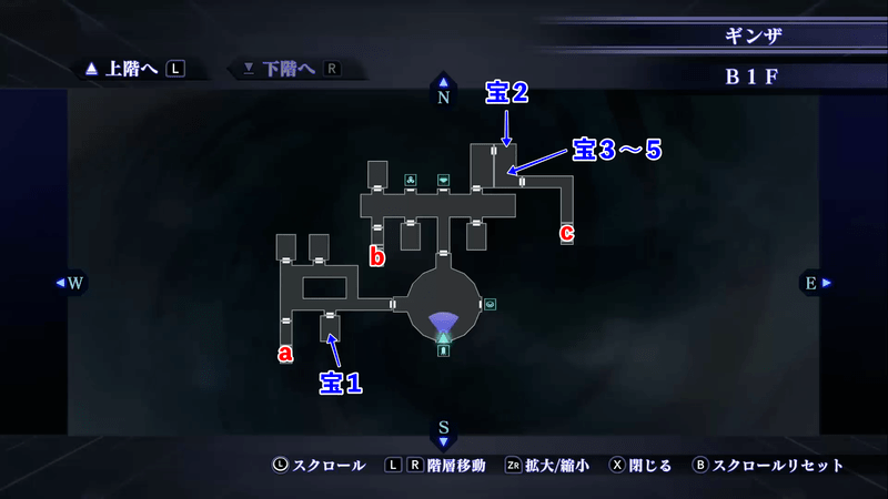 Shin Megami Tensei III: Nocturne HD Remaster - Ginza B1F Map