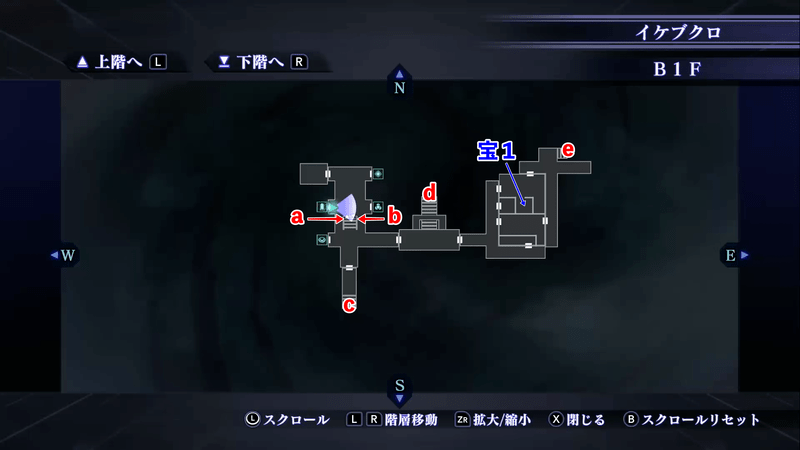 Shin Megami Tensei III: Nocturne HD Remaster - Ikebukuro B1F Map