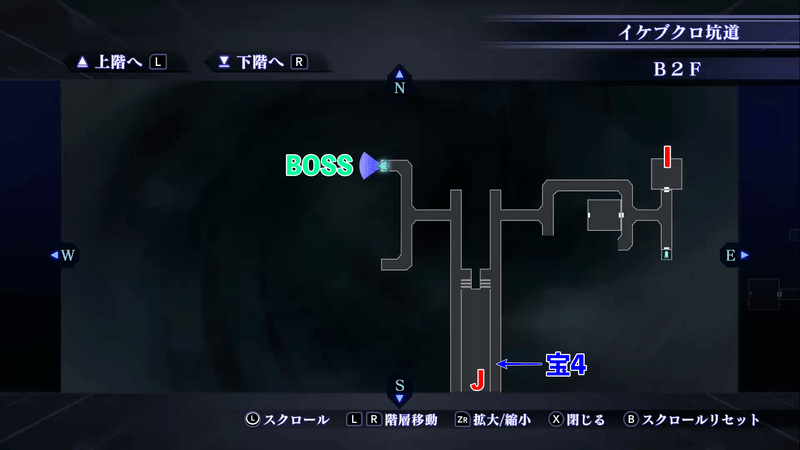Shin Megami Tensei III: Nocturne HD Remaster - Ikebukuro Tunnel B2F West Map Location