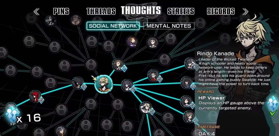 NEO: The World Ends With You - Social Network