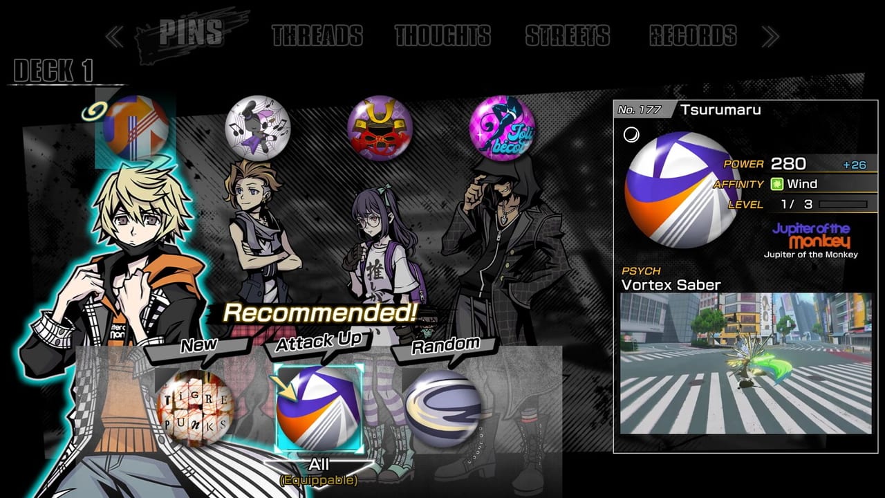 NEO: The World Ends with You - Game Overview Pins Equip