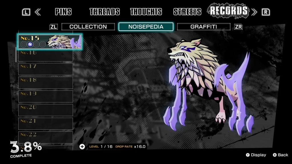 NEO: The World Ends with You - Garage Wolf Noise Stats and Abilities