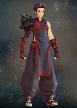 Tales of Arise - Law Red-Black Wolf Vest Costume Outfit