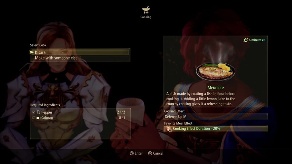 Tales of Arise - Cooking Meal Information