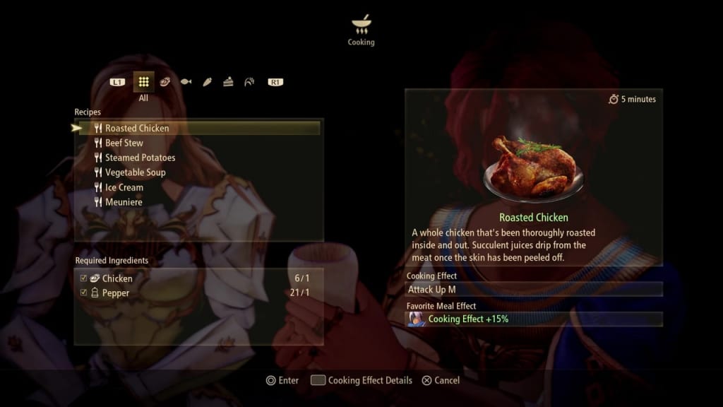 Tales of Arise - Cooking Recipe List
