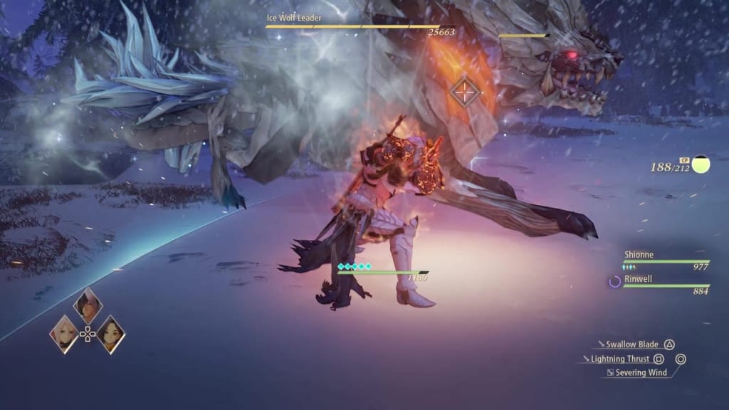 Tales of Arise - Tales of Arise - How to Defeat Ice Wolf Leader Boss Zeugle Blazing Sword: Burning Wave Alphen Boost Attack