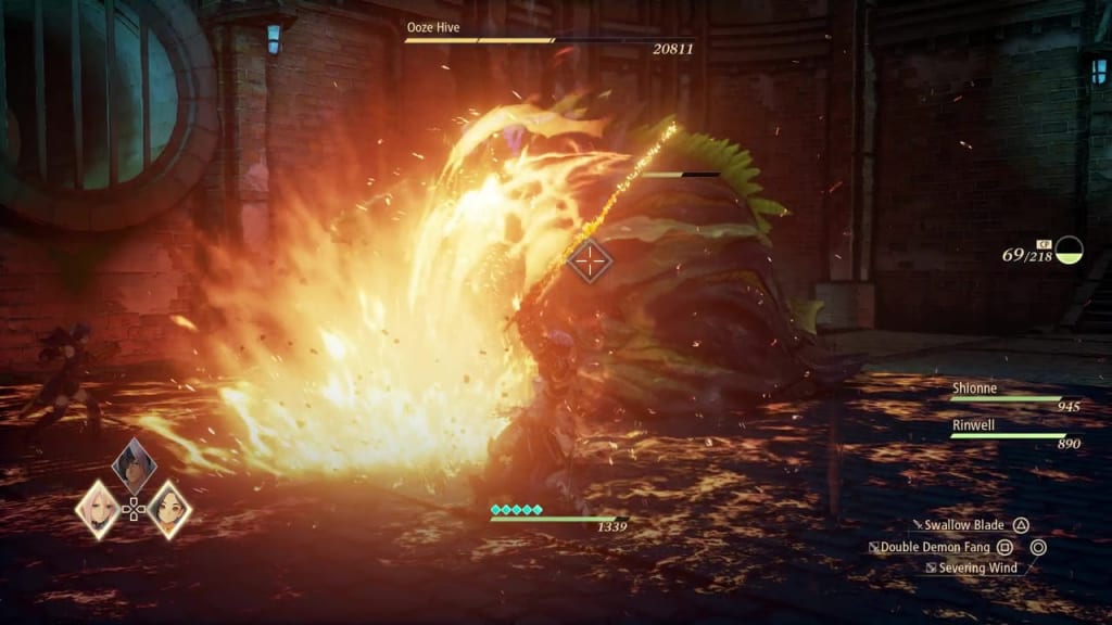 Tales of Arise - How to Defeat Ooze Hive Boss Zeugle Blazing Sword: Burning Wave Alphen Boost Attack