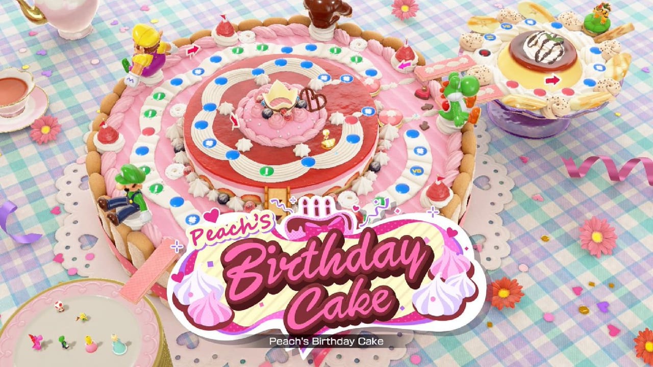 Mario Party Superstars - Peach's Birthday Cake Board