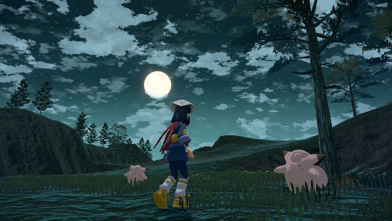 Pokemon Legends: Arceus - Nightime in Hisui Region