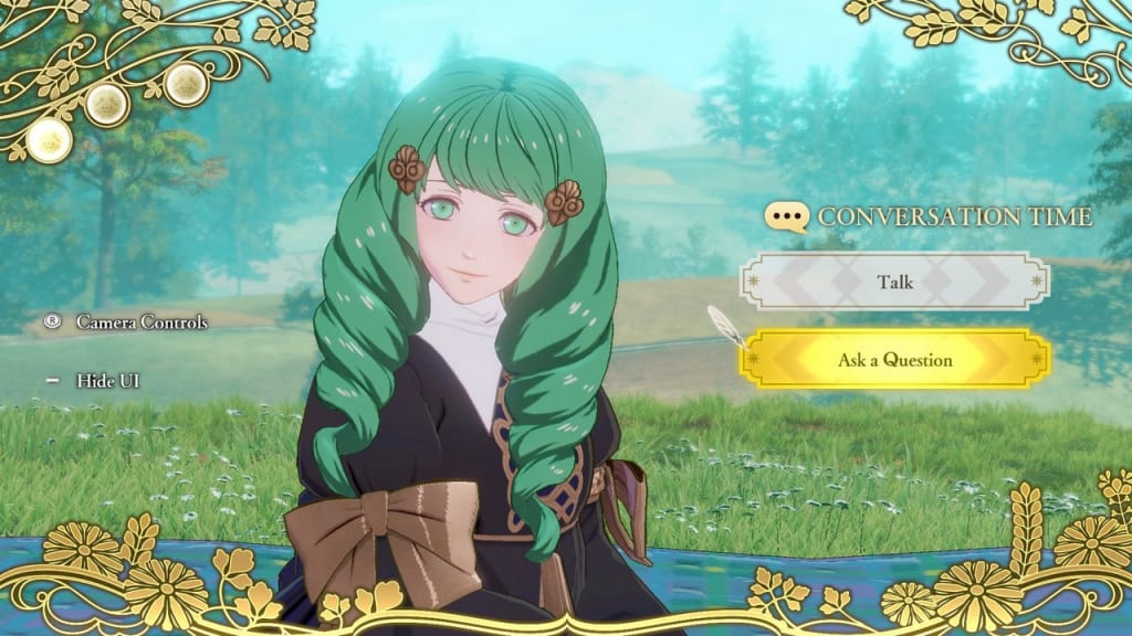 Fire Emblem Warriors: Three Hopes - Flayn Conversation Time Ask Question Dialogue Choices