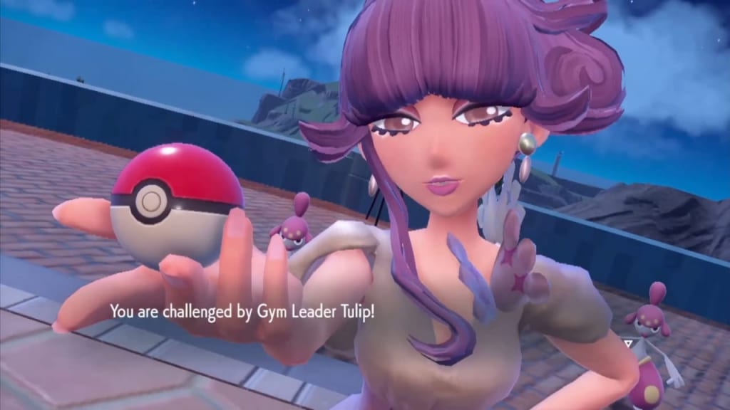 Pokemon Scarlet and Violet - Paldea Region Alfornada Gym Leader Boss Tulip Main Story Battle
