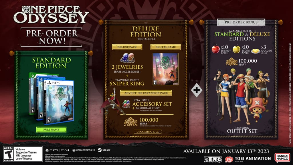 One Piece Odyssey - All Free and Purchasable DLC List and Information