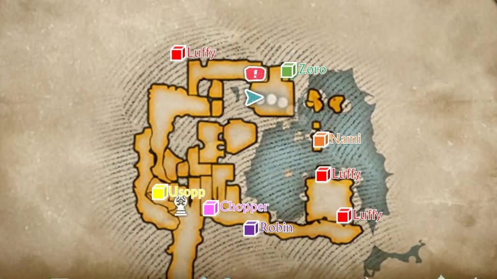 One Piece Odyssey - Chapter 1: Island of Storms Lake Shore Cave Nami Cube Fragments Map Locations