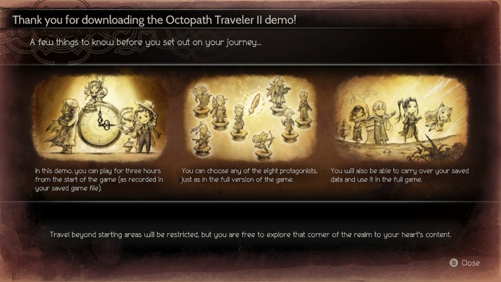 Octopath Traveler II - Notice for Demo Version