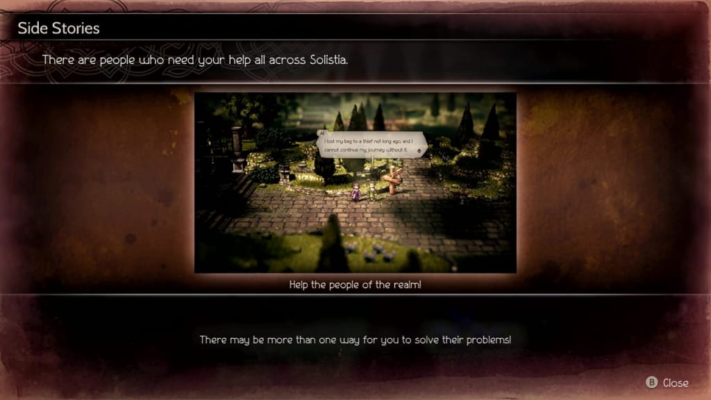 Octopath Traveler II 2 - Thief Throné Brightlands Side Story List and Guides