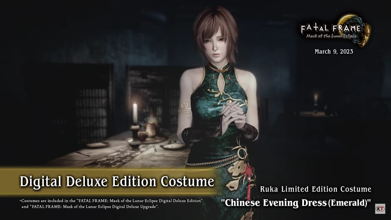 Fatal Frame / Zero: Mask of the Lunar Eclipse Remaster (Project Zero 4: Mask of the Lunar Eclipse Remake) - Ruka Chinese Evening Dress (Emerald) Outfit