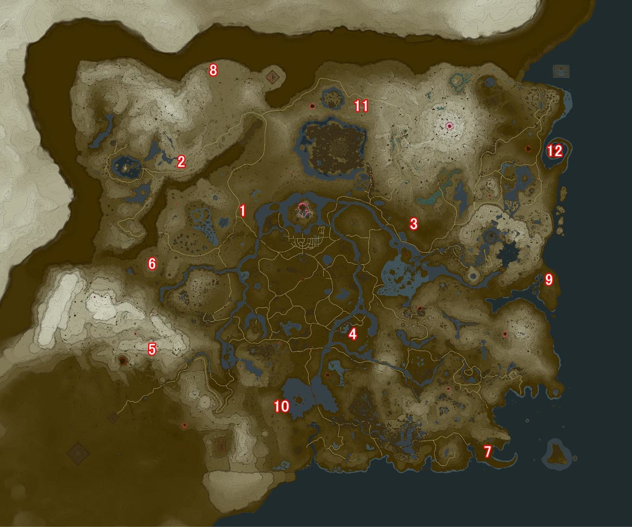 Zelda: Tears of the Kingdom dragon locations and paths