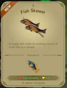 The Legend of Zelda: Tears of the Kingdom - Fish Skewer Recipe 1