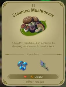 The Legend of Zelda: Tears of the Kingdom - Steamed Mushrooms 1