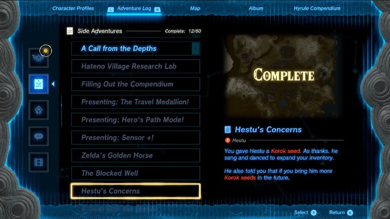 Zelda TotK Complete Hyrule Compendium List with Locations