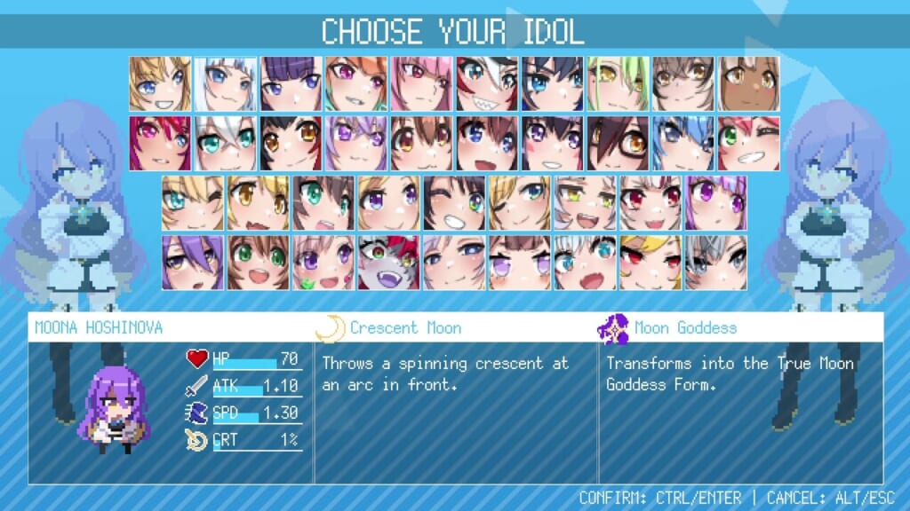 HoloCure (Version 0.6) - Moona Hoshinova Character Guide: Stats and Skills