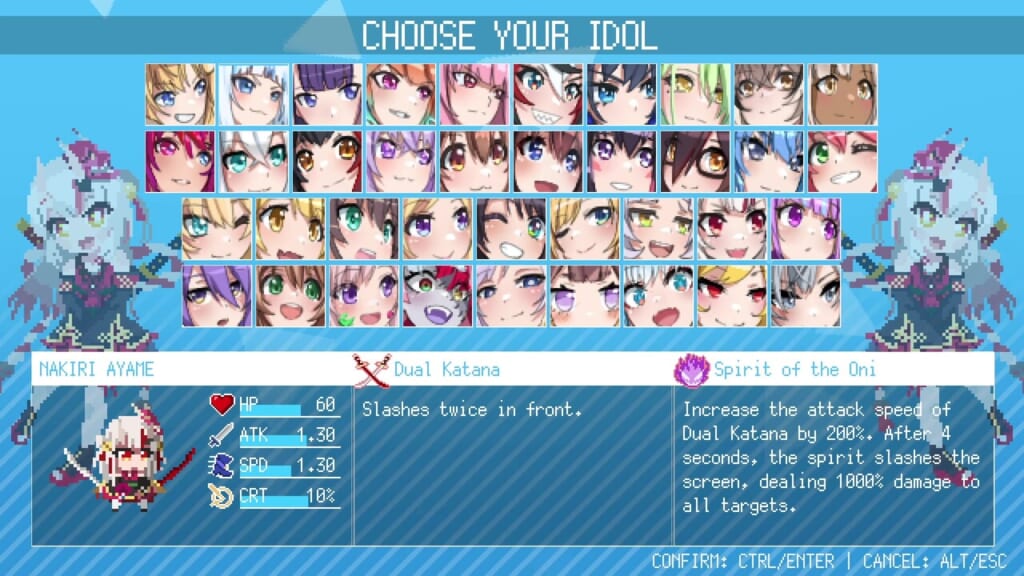 HoloCure (Version 0.6) - Nakiri Ayame Character Guide: Stats and Skills